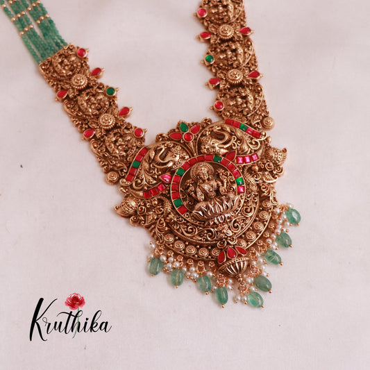 Grand Lakshmi Jadau Beads Haaram LH1832