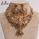 Premium Bridal Antique Temple Lakshmi Neckalce with Beads Drops NC2224 (Available in 2 Colors)
