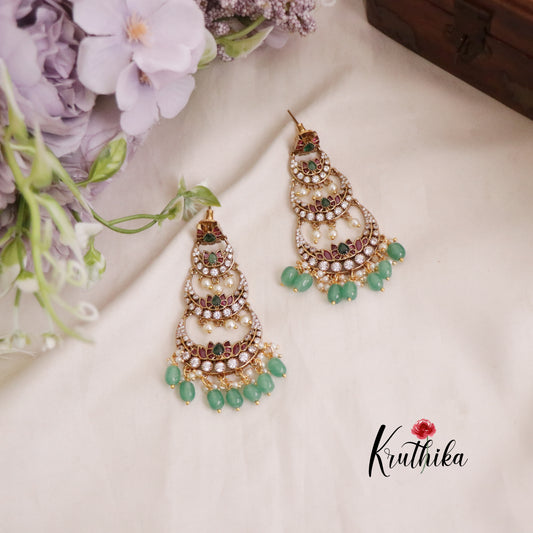Trendy Three Step Chand Bali Earrings E630 (Available in 2 Colors)