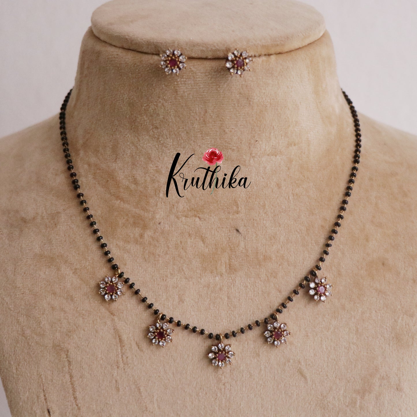 Beautiful Mangalsutra with Earrings Set NC2177 (Available in 3 Colours)
