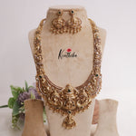 Premium Bridal Antique Temple Lakshmi Haaram with Beads Drops LH1945 (Available in 2 Colors)