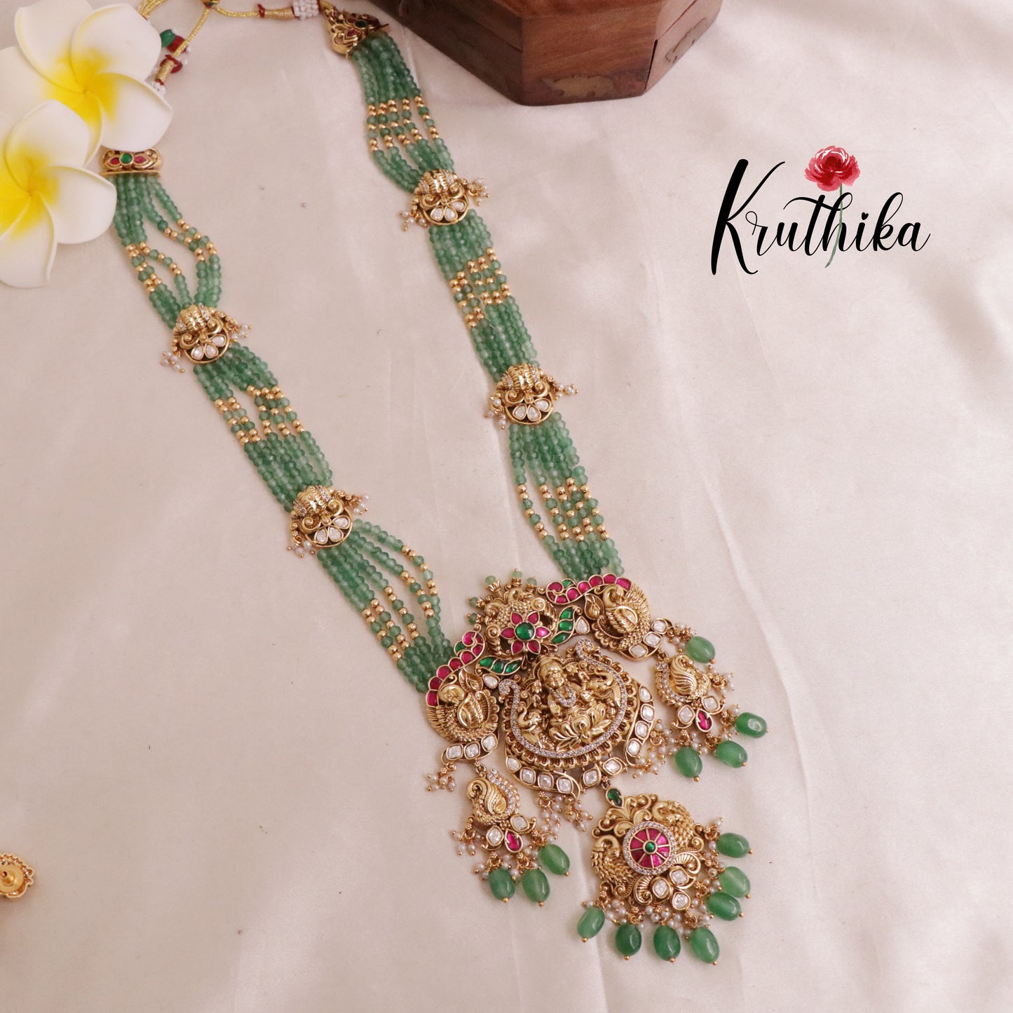 Grand Lakshmi Jadau Beads Haaram LH819