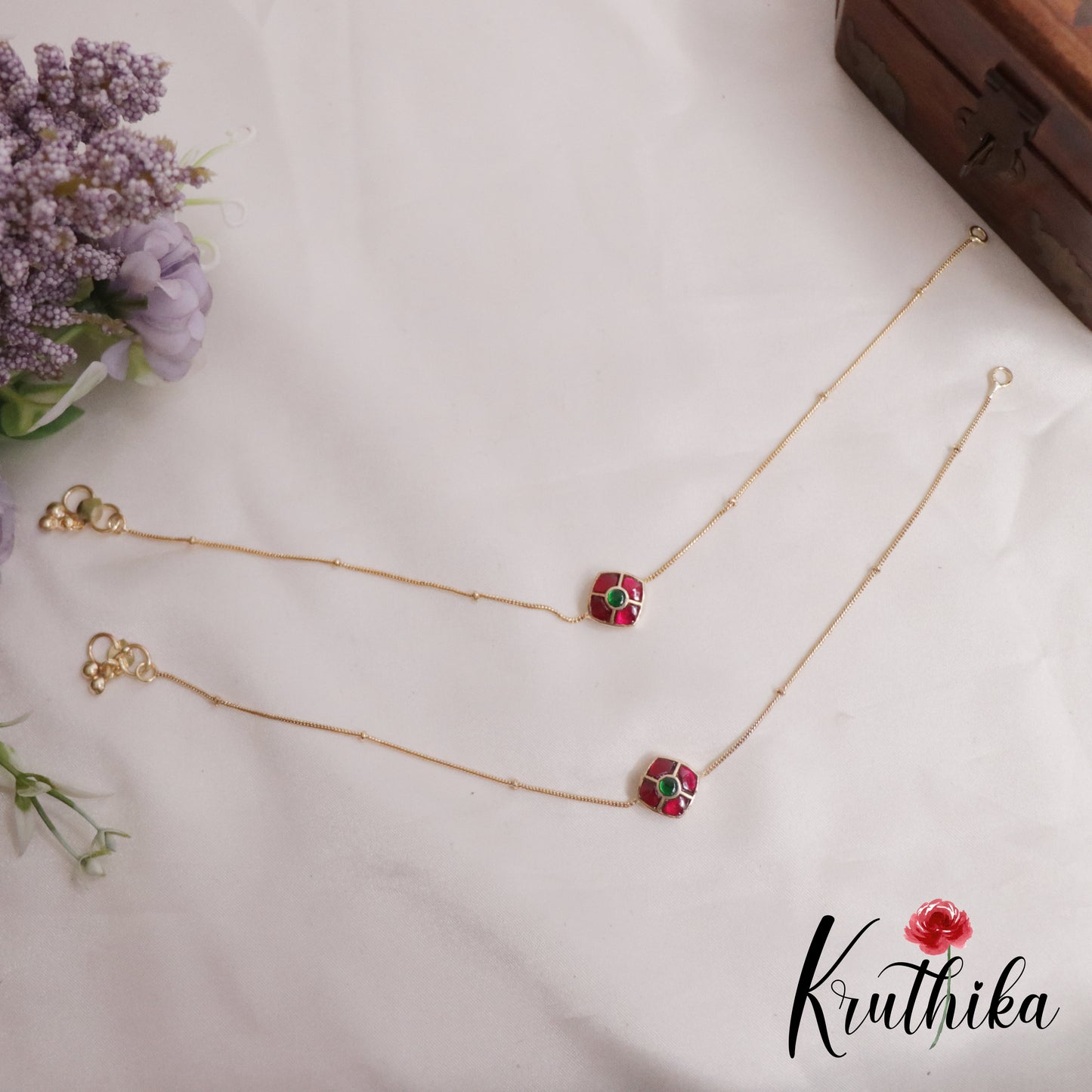 Trendy Jadau Anklets A54 (Available in 2 Colours)