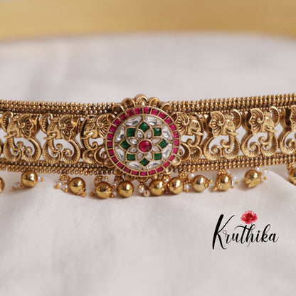 Beautiful Antique Jadau Hip Belts with Beads Drops V273 (Available in 2 Colors)