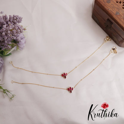 Trendy Lotus Jadau Anklets A48 (Available in 2 colours)