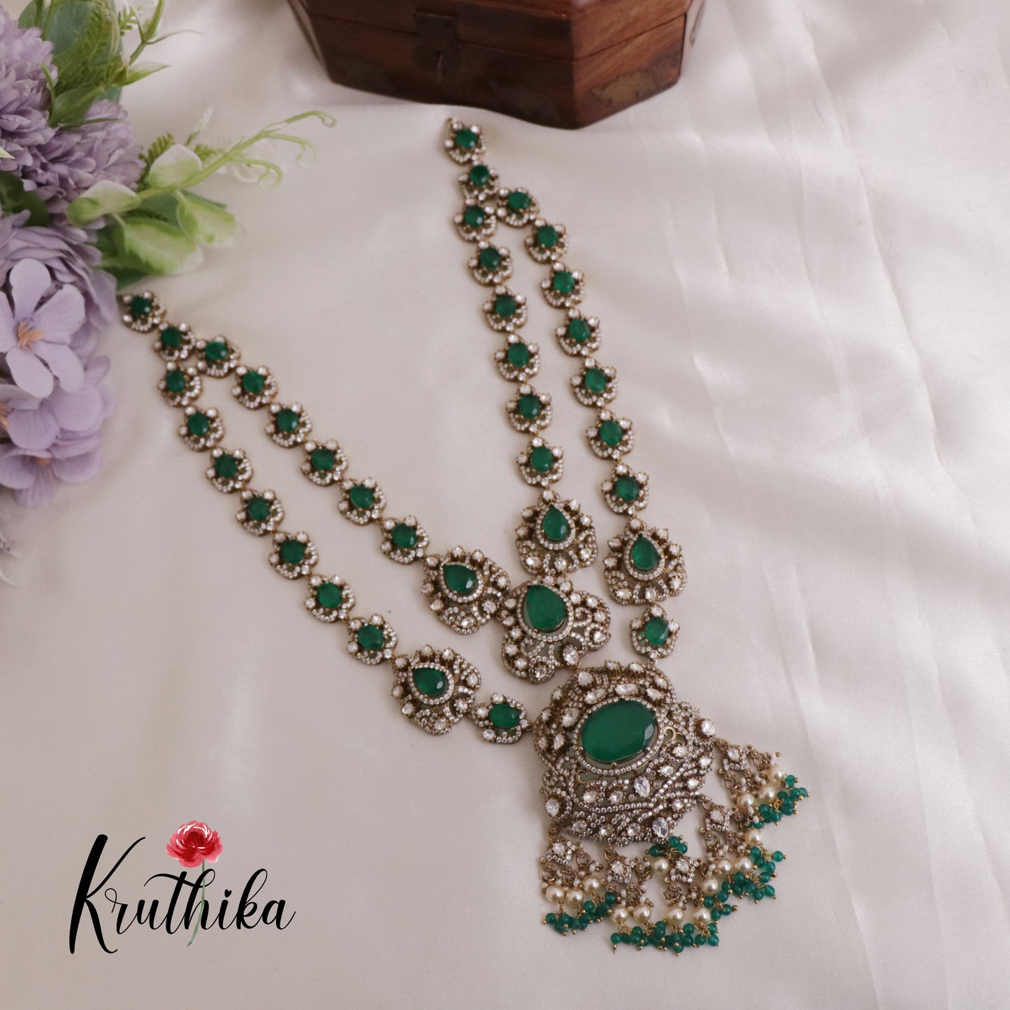 Royal Heritage Victorian Haaram with Moissanite Stones LH1999 ( Available in 2 colours)