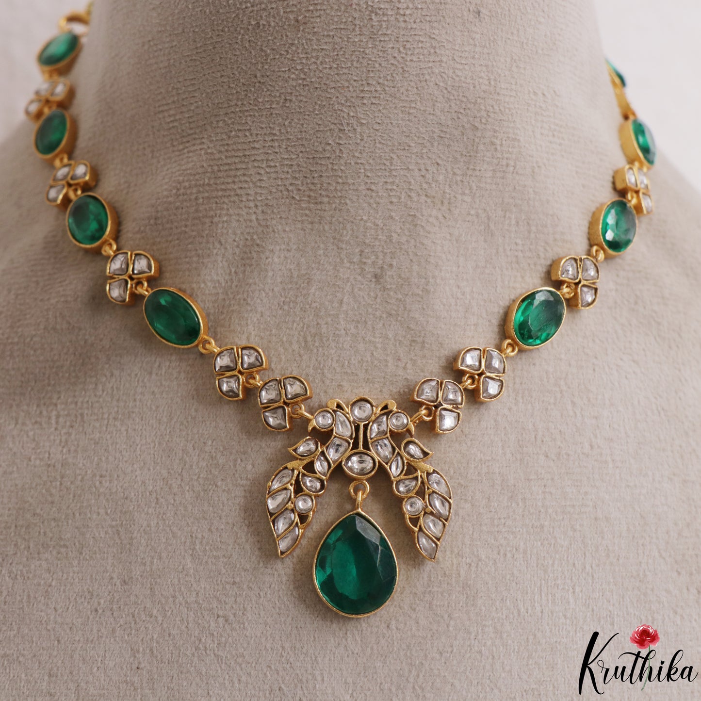 Beautiful Trendy Peacock Motifs Jadau Necklace NC2594 (Available In 2 Colors)