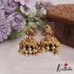 Gorgeous Antique Nagas Lakshmi Peacock Motifs Jhumkas With Golden Bead Drops E924