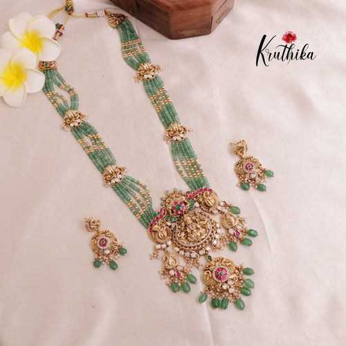Grand Lakshmi Jadau Beads Haaram LH819