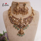 Premium Bridal Antique Temple Lakshmi Neckalce with Beads Drops NC2224 (Available in 2 Colors)
