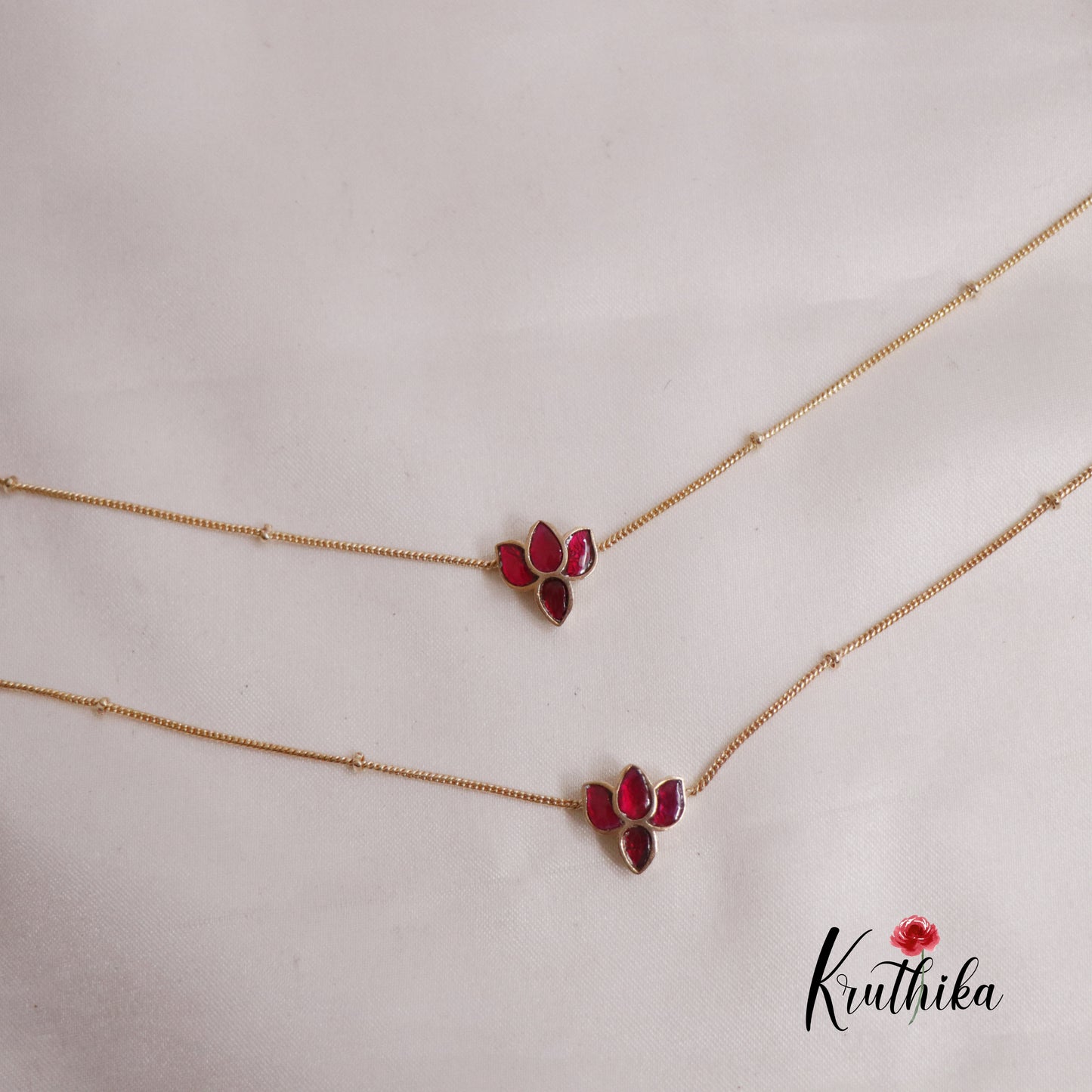 Trendy Lotus Jadau Anklets A48 (Available in 2 colours)