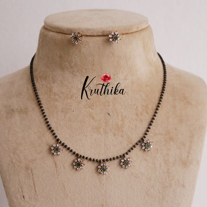 Beautiful Mangalsutra with Earrings Set NC2177 (Available in 3 Colours)