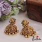 Gorgeous Antique Nagas Lakshmi Peacock Motifs Jhumkas With Golden Bead Drops E924
