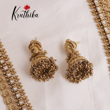 Premium Jadau Lakshmi Coin/Bottu Haaram LH1883 (Available in 4 Colours)