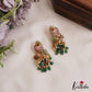 Beautiful Peacock Motifs Kemp Jhumkas With Pearl and Bead Drops E1090 (Available In 2 Colors)