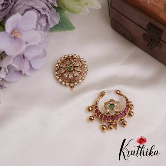 Beautiful Kemp Multistone Chandra Surya Hair Ornaments J202