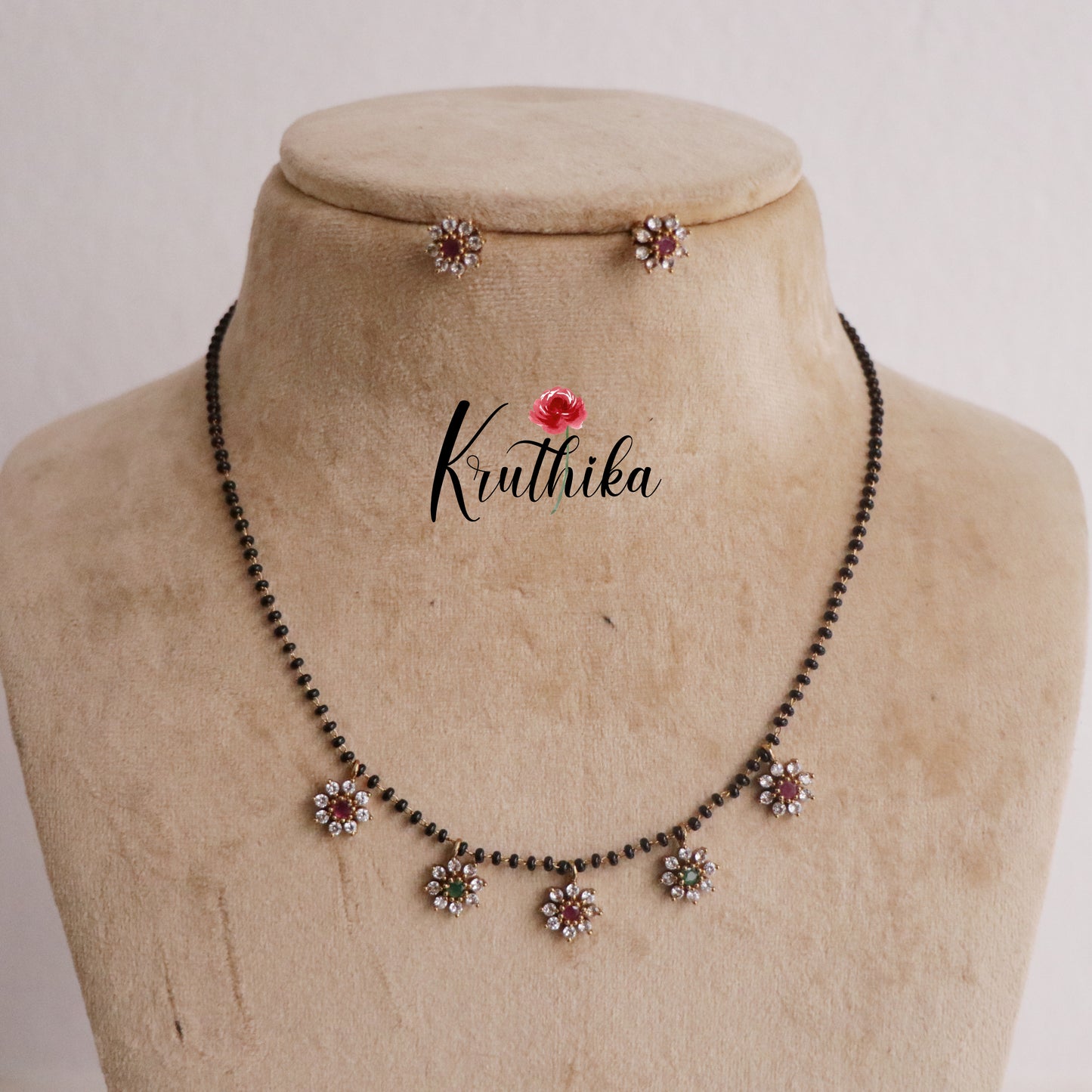 Beautiful Mangalsutra with Earrings Set NC2177 (Available in 3 Colours)