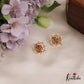 Simple Pearl Border Leaf Motifs Kemp Stud Earrings E990
