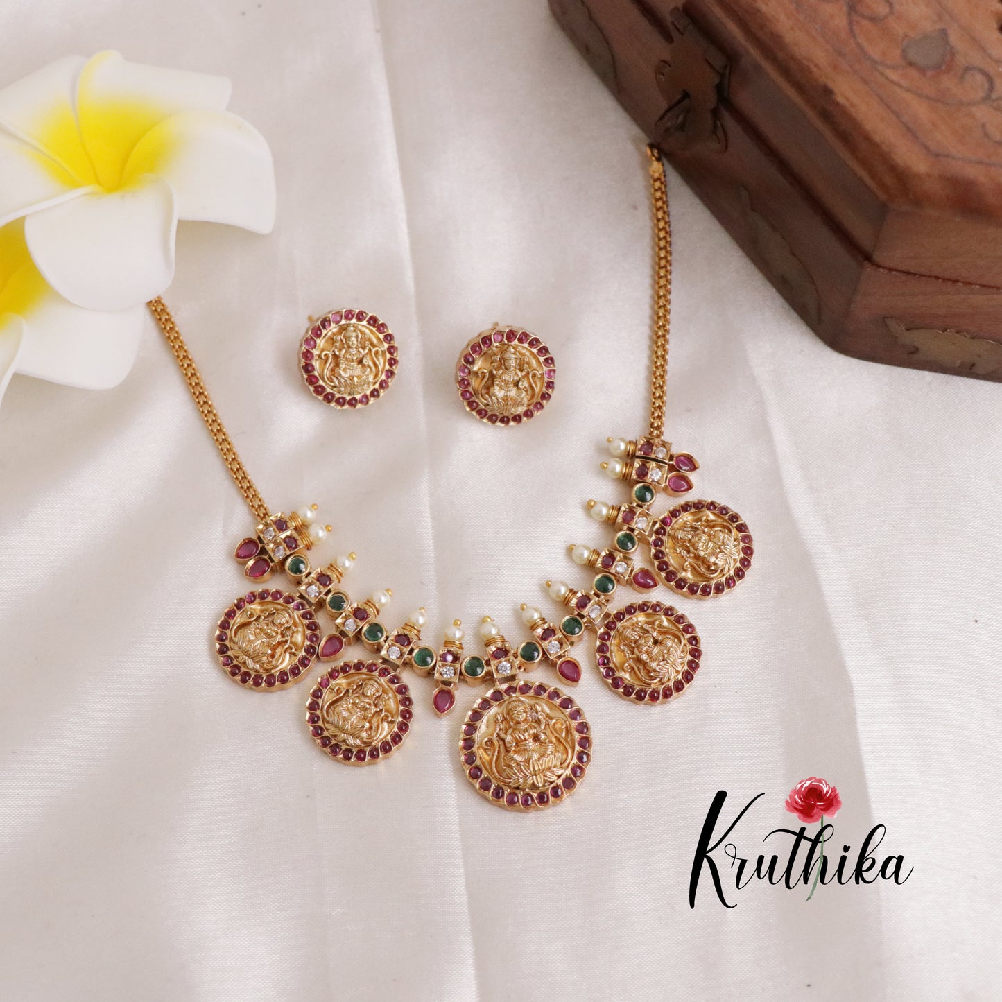 Pretty Lakshmi Coin Necklace NC1894 ( Available in 3 Colours)