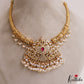 Gorgeous Peacock Motifs Jadau Hasli Necklace With Pearl Drops NC2970 (Available In 3 Colors)