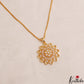 Elegant AD Floral Motifs Gold-Tone Chain Pendant Set NC2934