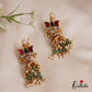 Beautiful Lotus Jhumka Jadau Earrings With Pearl And Bead Drops E849