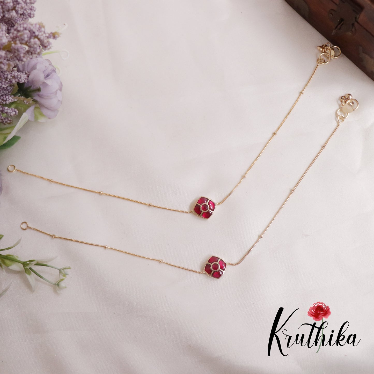 Trendy Jadau Anklets A54 (Available in 2 Colours)