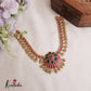Premium Antique Lotus Jadau Pendant Kasu Necklace with Golden Beads NC2203 (Available in 2 Colours)