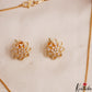 Elegant AD Floral Motifs Gold-Tone Chain Pendant Set NC2934