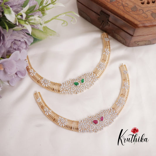 Pretty CZ Sparkling Victorian Hasli Necklace NC2252 (Available in 2 Colours)