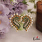 Beautiful Pearl Border Peacock Motifs Stud Earrings  E954