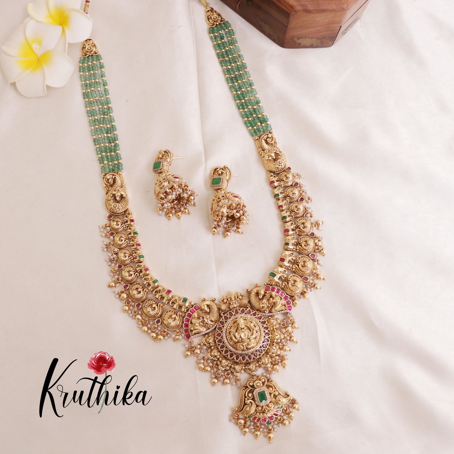 Pre order-Gorgeous and Premium Jadau Lakshmi peacock Haaram LH1860- 25 to 30 days pre order