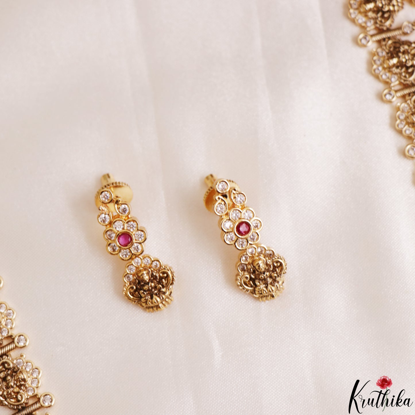 Classic Antique Nagas Lakshmi Floral Motifs Temple Haaram LH2186 (Available In 2 Colors)