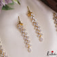 Simple Leaf Motifs Diamond-Finish Gold-Tone CZ Choker NC3242