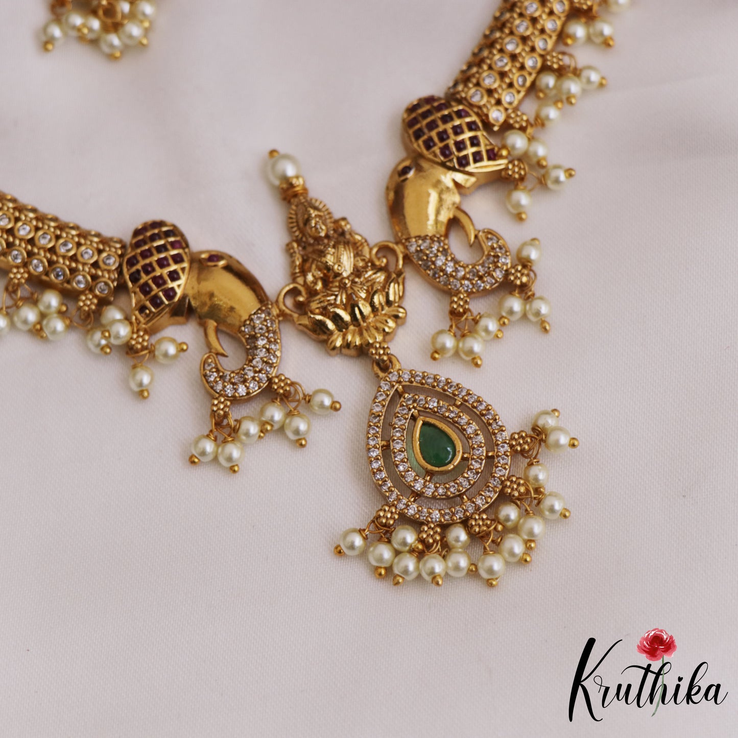 Stunning Lakshmi Motifs AD Choker NC2712