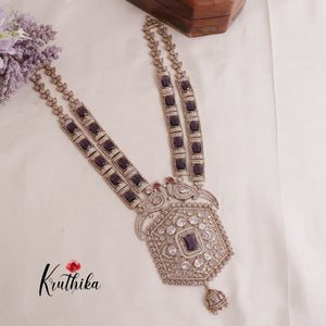 Grand AD Moissanite Peacock Haaram LH1888 (Available in 6 Colours)
