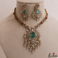 Sparkling Leaf Motifs CZ Victorian Necklace NC3012 (Available In 3 Colors)