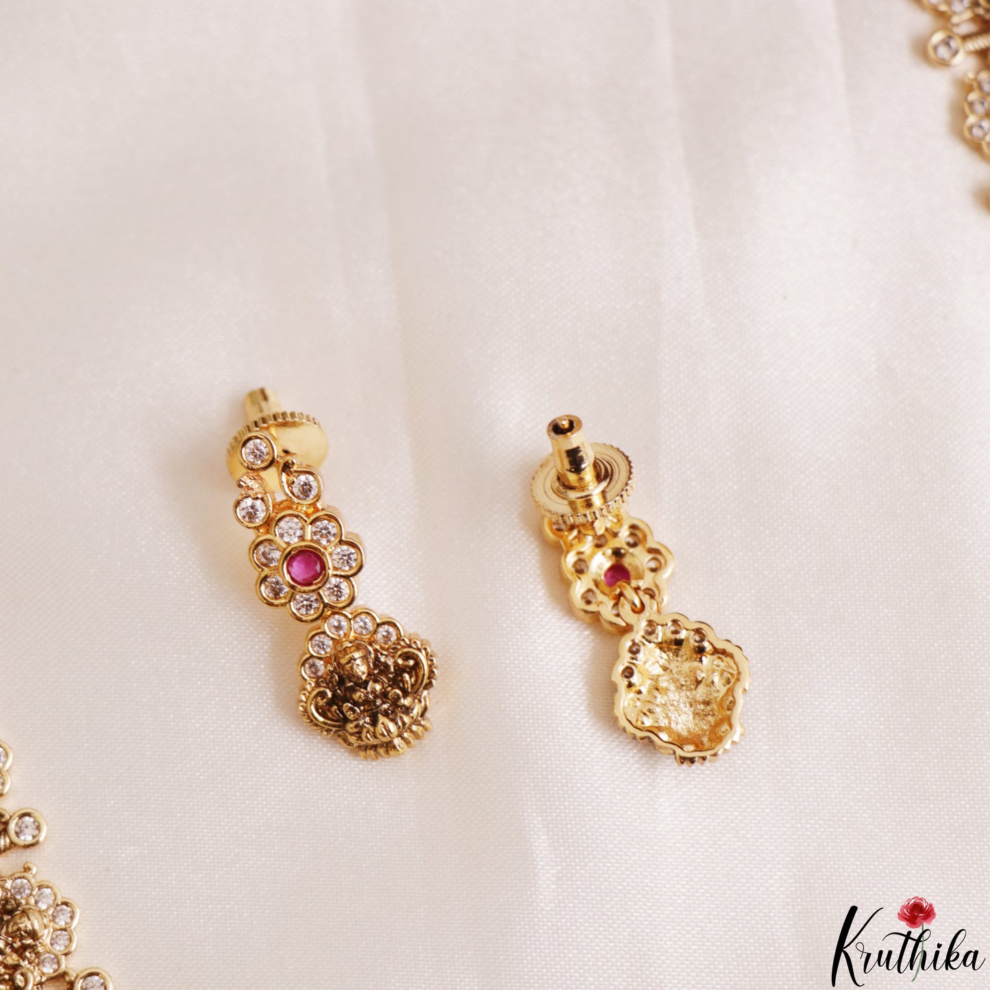 Classic Antique Nagas Lakshmi Floral Motifs Temple Haaram LH2186 (Available In 2 Colors)