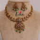 Beautiful Antique Peacock Necklace with Green Beads Drops NC2300