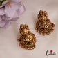 Classic Antique Lakshmi Motifs Kemp Jhumka With Bead Drops E985 (Available In 2 Colors)