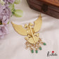 Premium Gandaberunda Jadau Pendant with Pearl And Beads Drops PS253 (Available In 2 Colors)