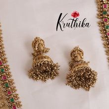 Premium Jadau Lakshmi Coin/Bottu Haaram LH1883 (Available in 4 Colours)