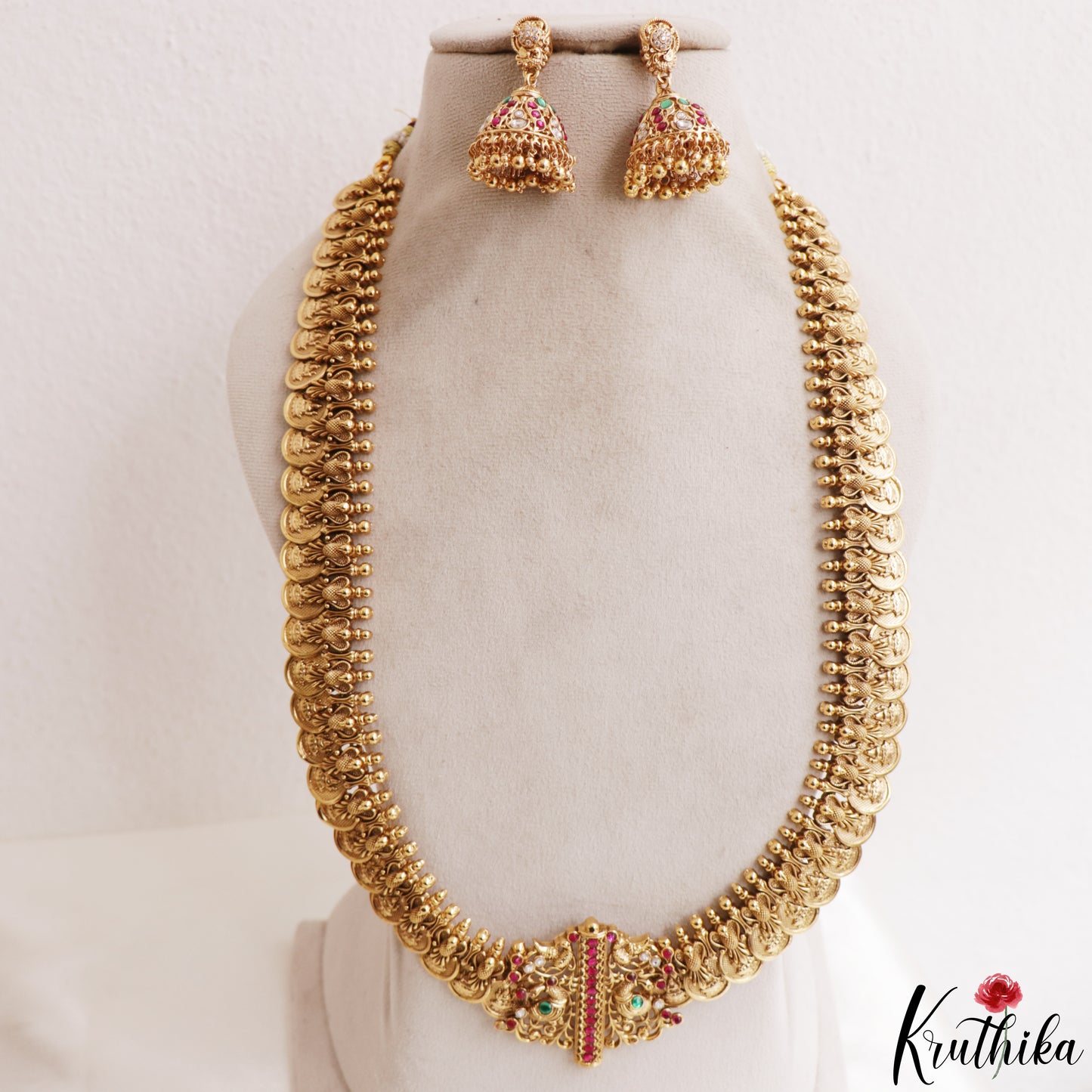 Stunning Antique Peacock Motifs Lakshmi Kasu Haaram LH2202