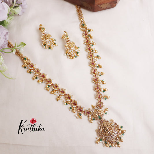 Pretty CZ Multi Stone Lakshmi Pendant Necklace NC2209