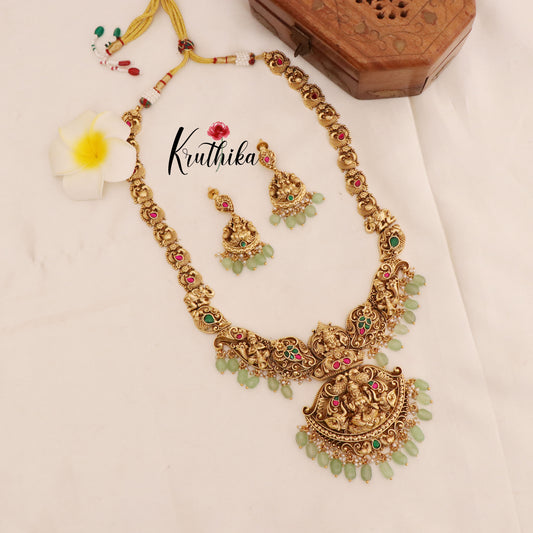 Premium Nagas Jadau Lakshmi haaram LH1781 (three color options)