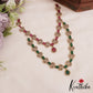 Sparkling Square Leaf Motifs AD Victorian Necklace NC2839 (Available In 3 Color)