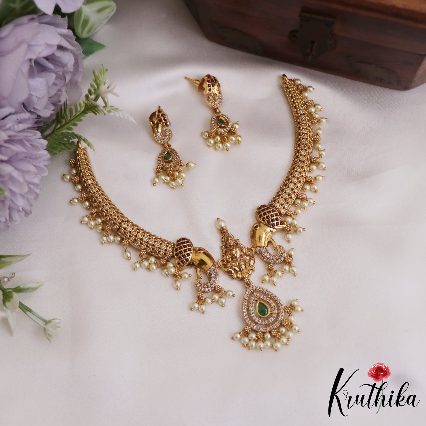 Stunning Lakshmi Motifs AD Choker NC2712