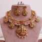 Elegant Lakshmi Jadau Jalebi style Necklace with Gold Drops NC1802
