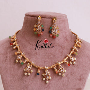 Trendy Multi Stone Chain Set NC 1864