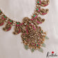 Grand Antique Nagas Mano Lakshmi Motifs Jadau Haaram With Green Bead Drops LH2165